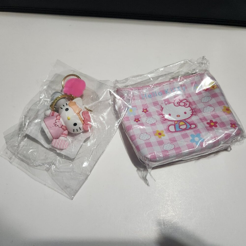Hello kitty keychain and coin pouch bundle